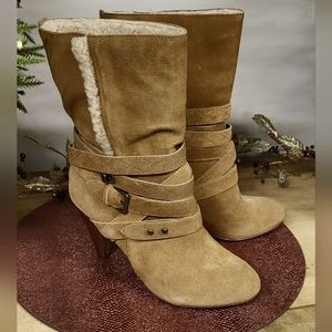 Nine West Tan Ankle Boots with Straps